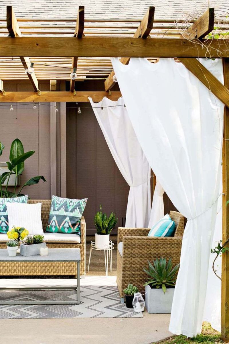 Wooden Pergolas with Drapes