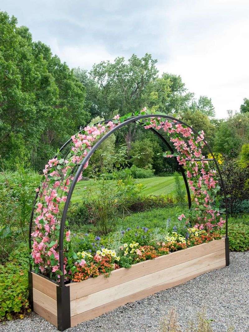 Arch with Built-in Planters