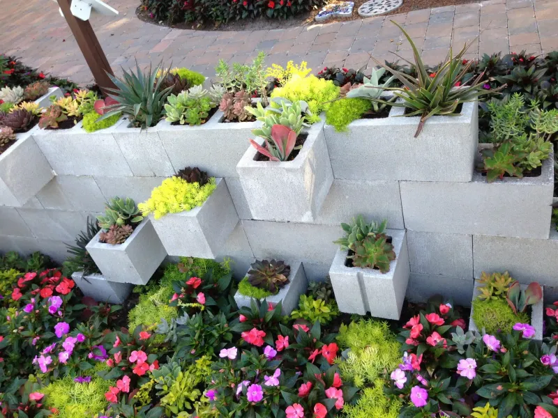 Cinder Block Wall Planters