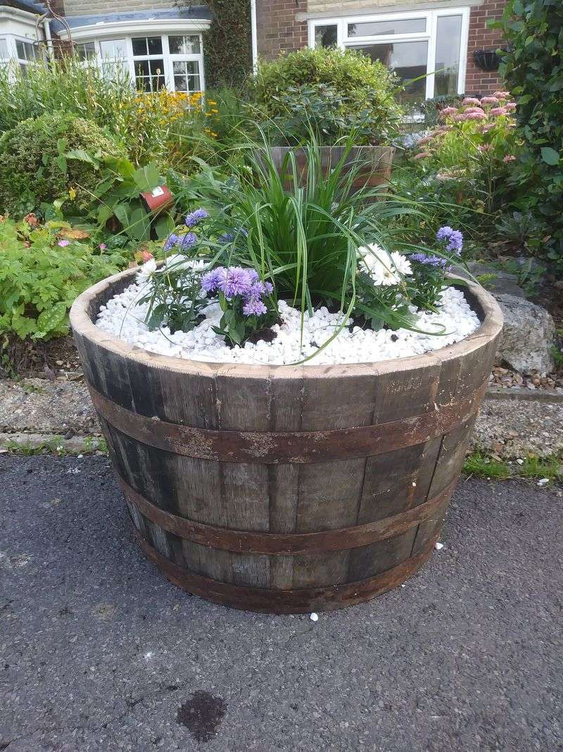 Rustic Wooden Whiskey Barrel