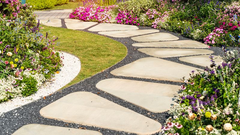 DIY Stone Stepping Path