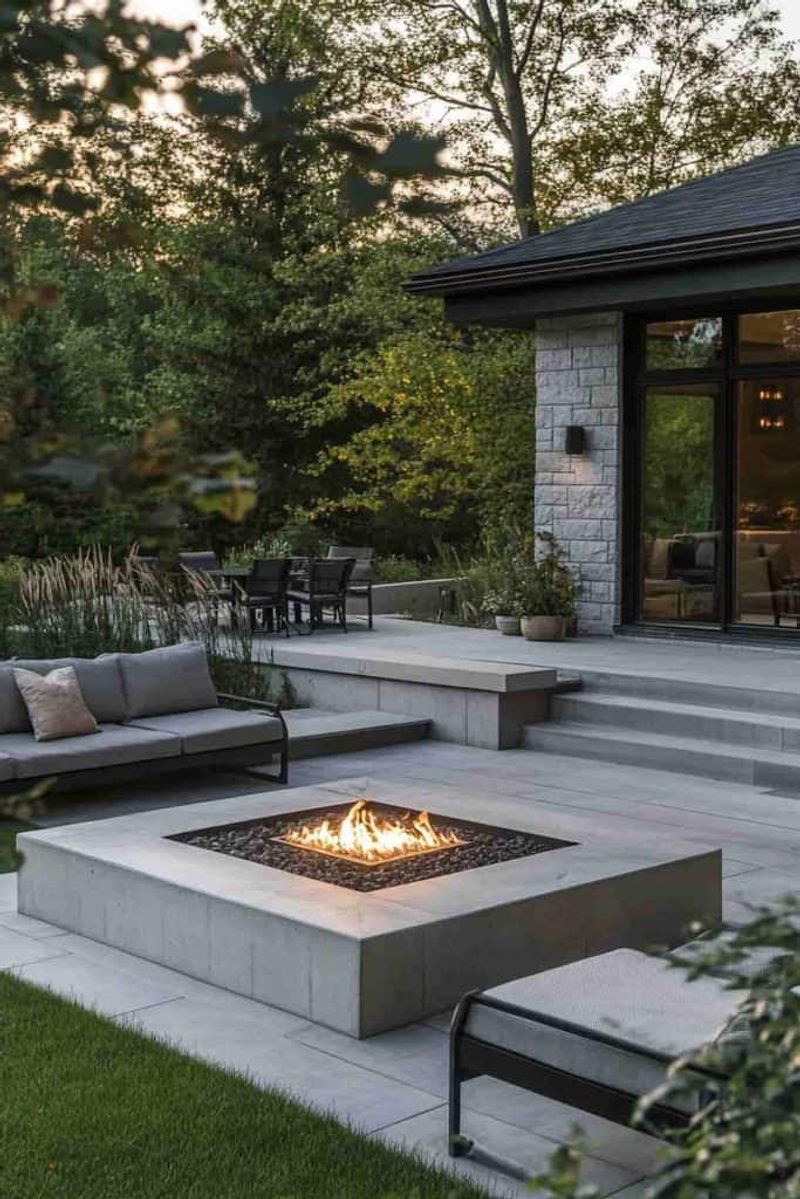 Modern Fire Pit Area