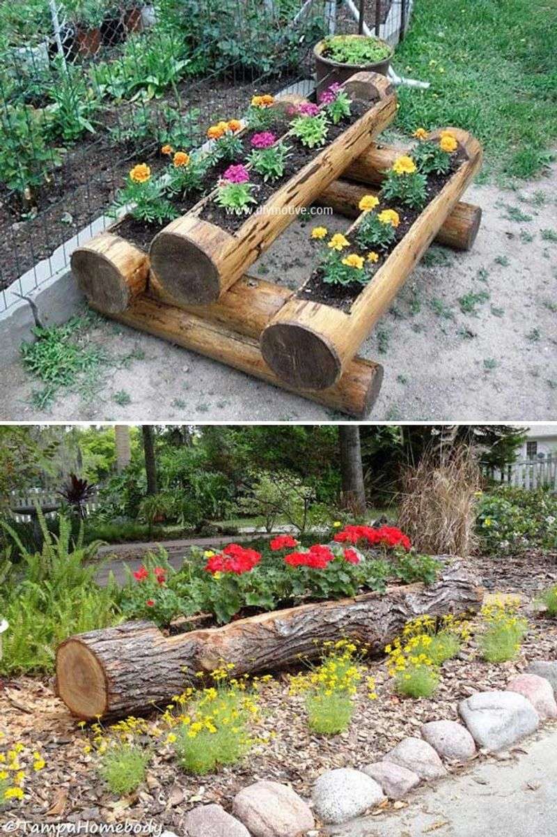 Vertical Log Planters
