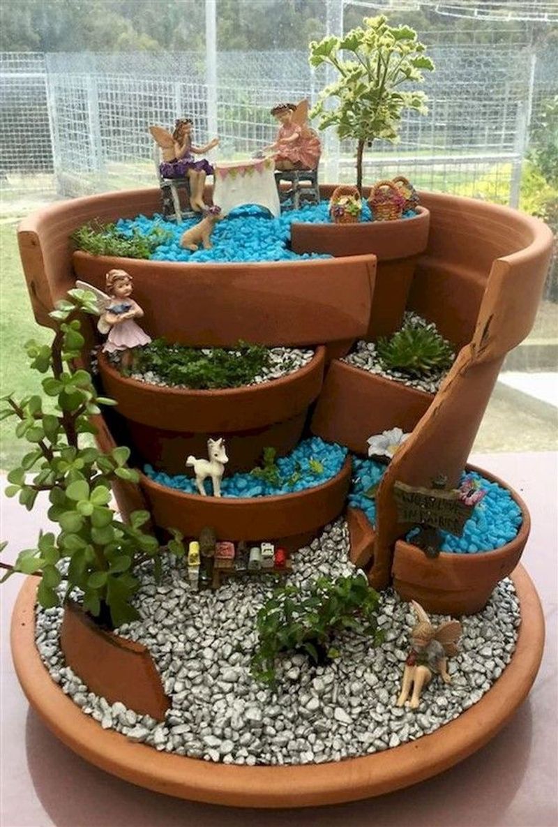 Broken Pot Fairy Garden