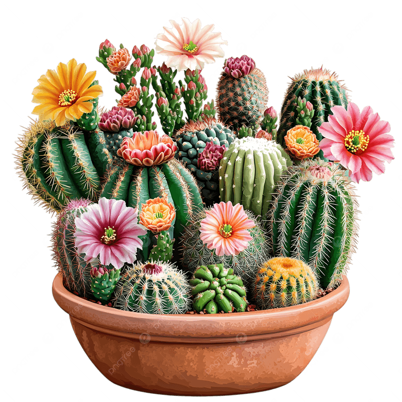 Colorful Cacti Cluster