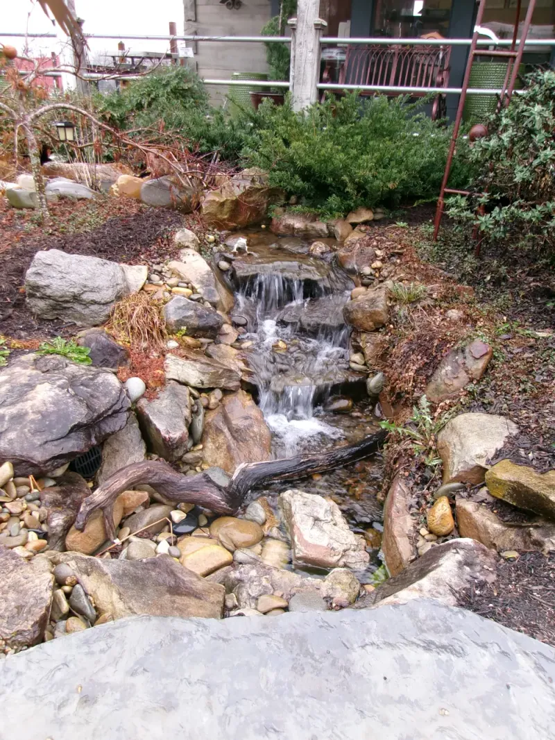 Wasteful: Decorative Stream Beds Without Circulation