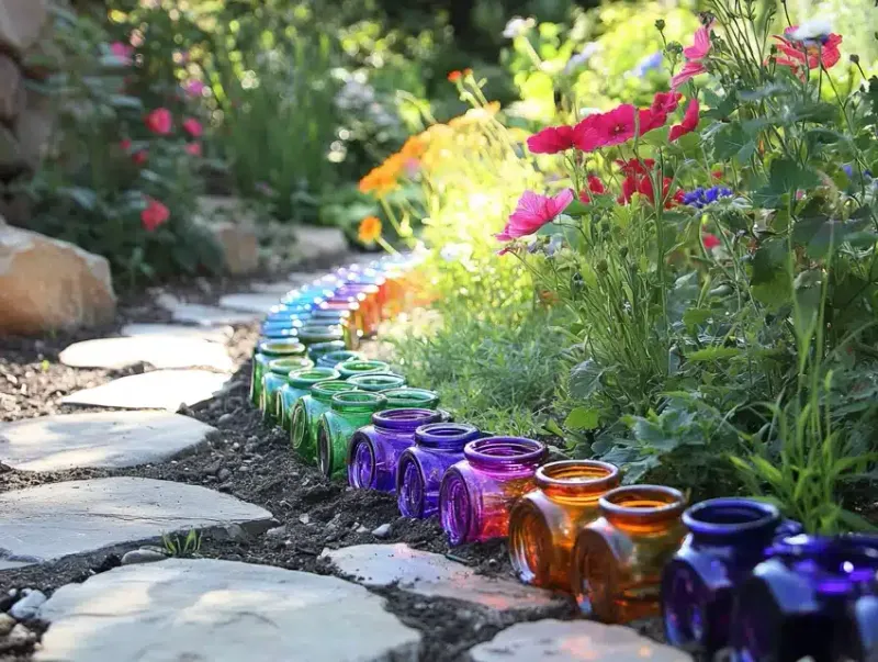 Recycled Glass Garden Edging
