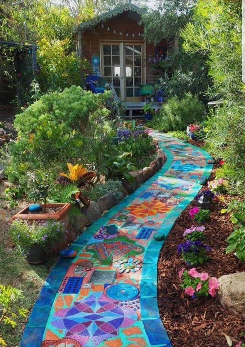 Artistic Mosaic Pathway