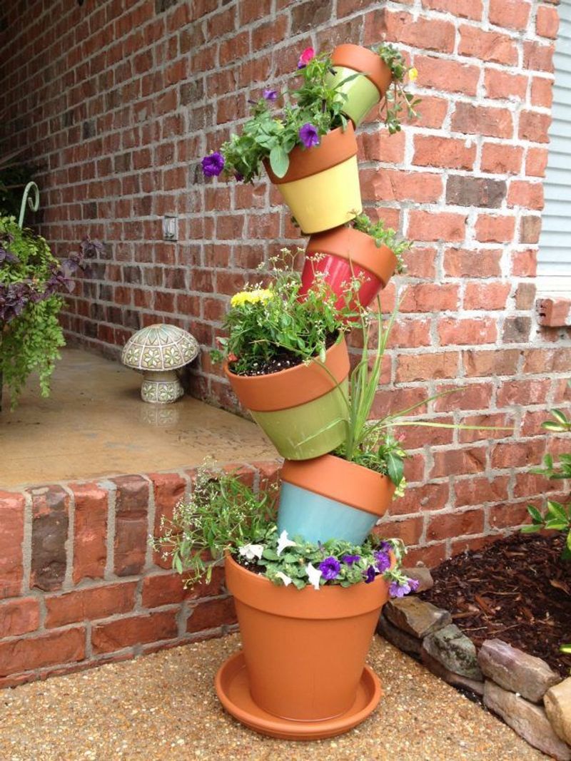Stacked Planter Pot Tower