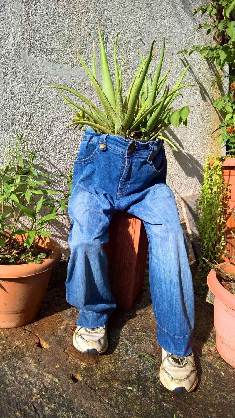 Old Jeans Pocket Planters