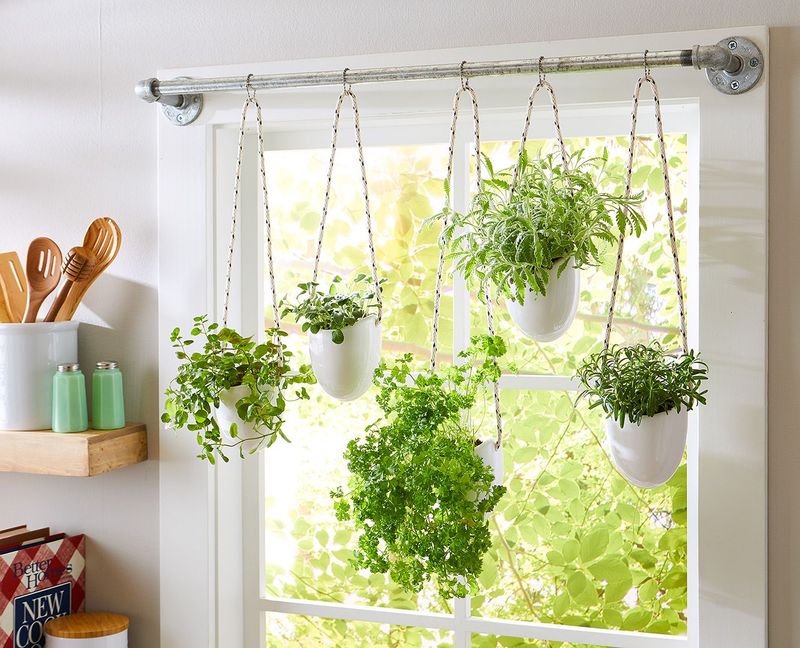 Tension Rod + Hanging Baskets