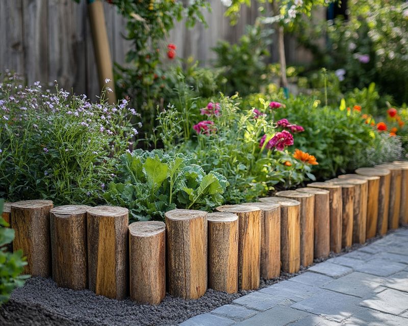 Recycled Wood Log Edging