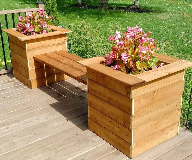 Log Planter Bench