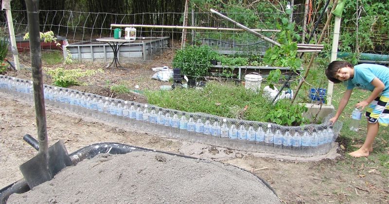 Bottle Edging for Garden Beds