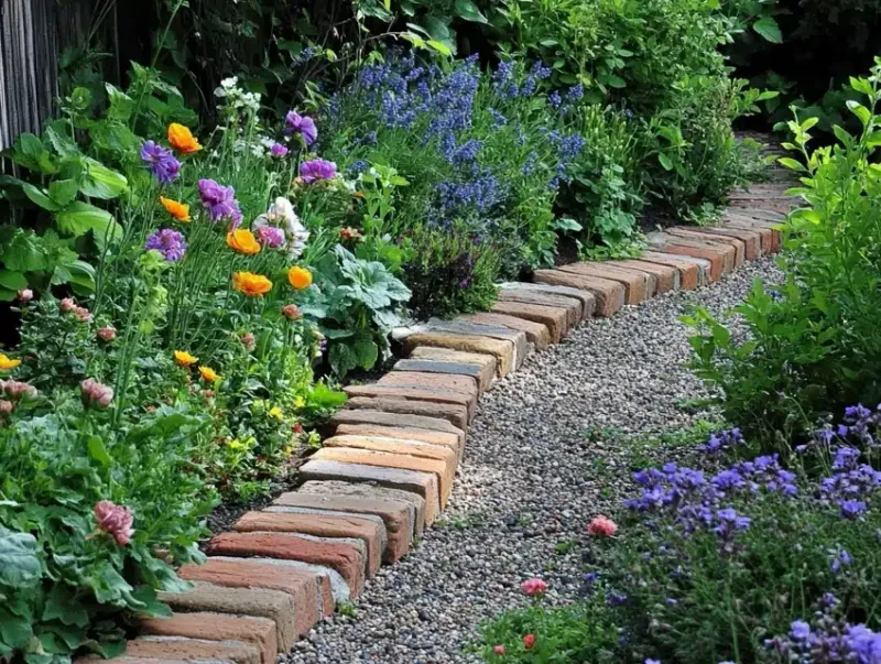 Edge Flower Beds with Found Objects
