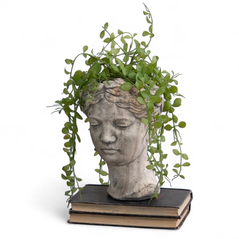 Concrete Busts or Statues with Plants as “Hair”