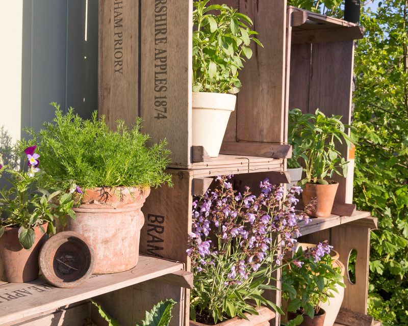 Stacked Crate Herb Garden