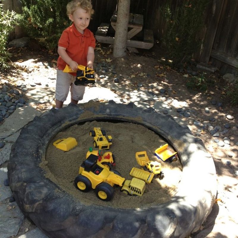 Tire Sandbox for Kids