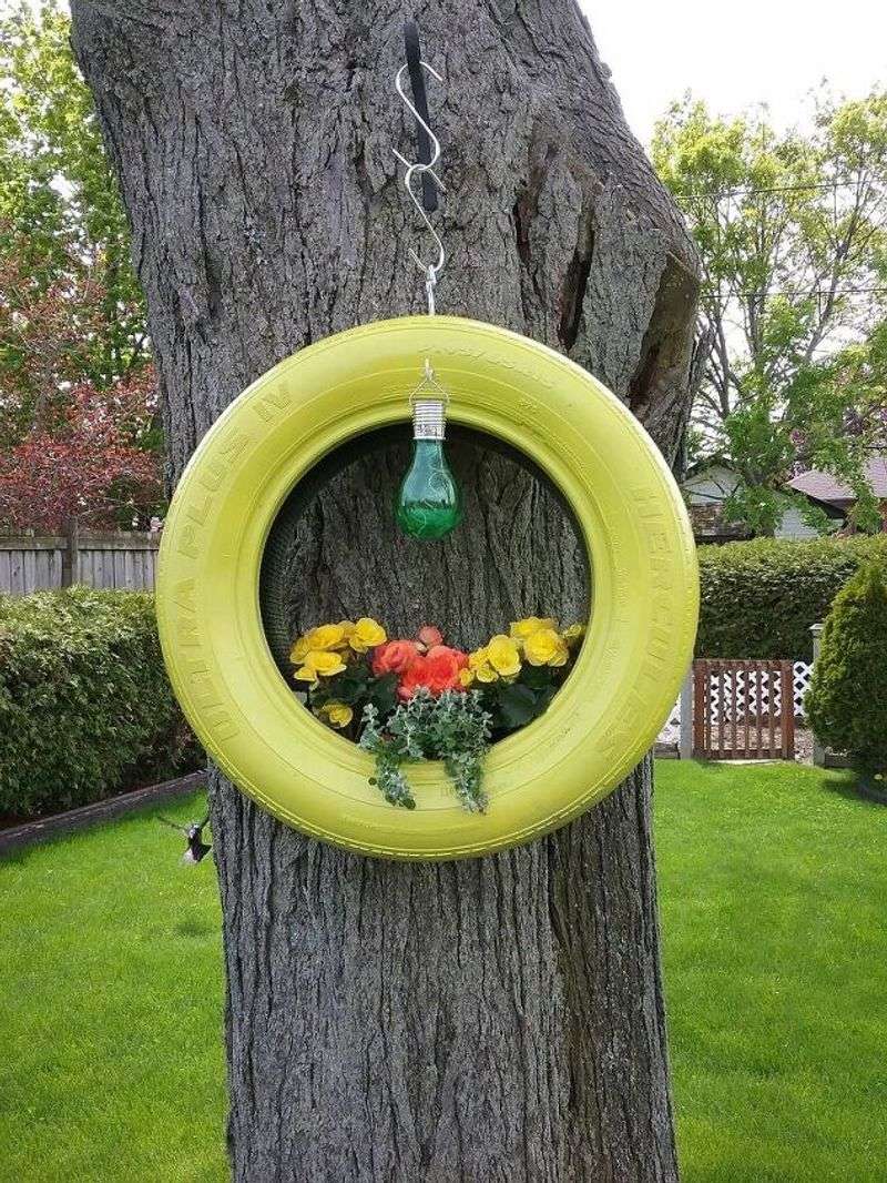 Hanging Tire Garden