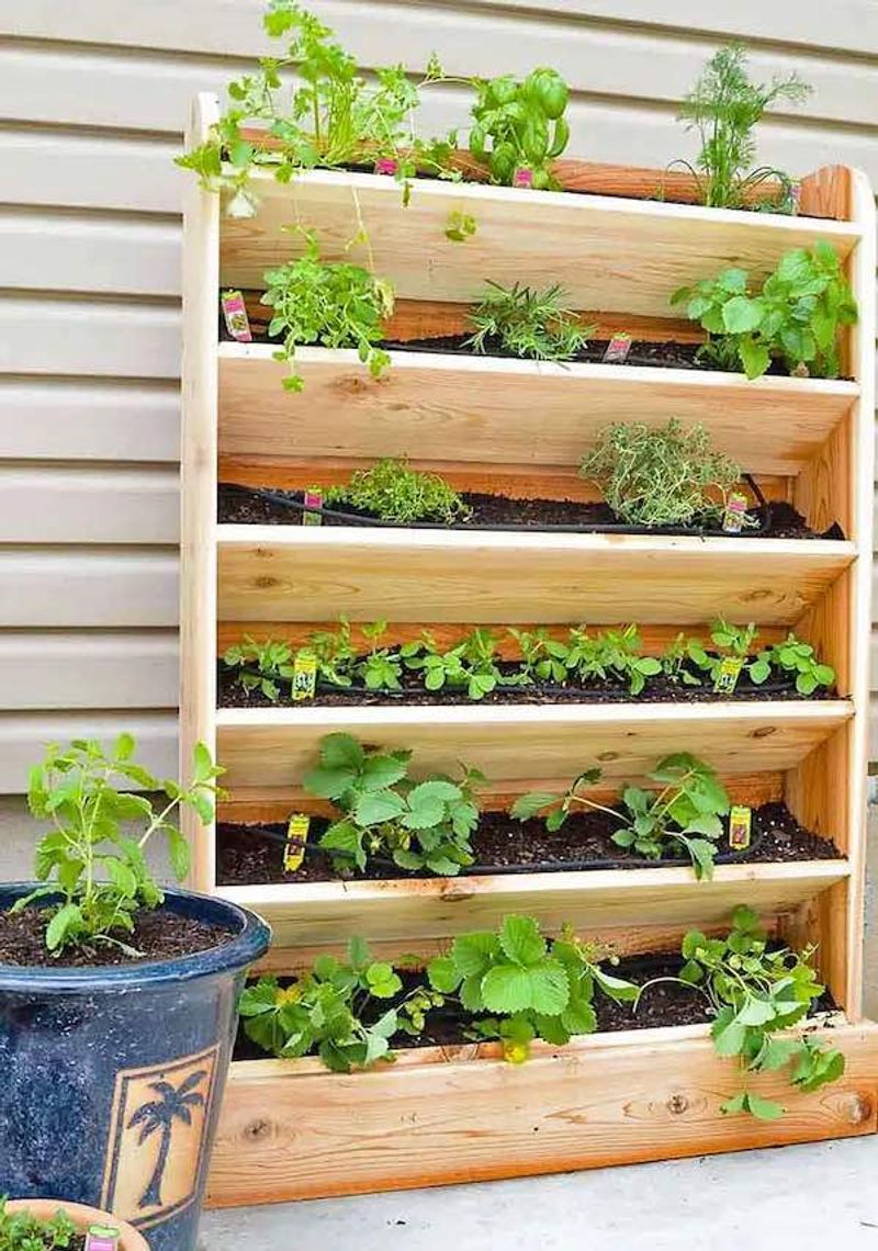 Repurposed Bookshelf Garden