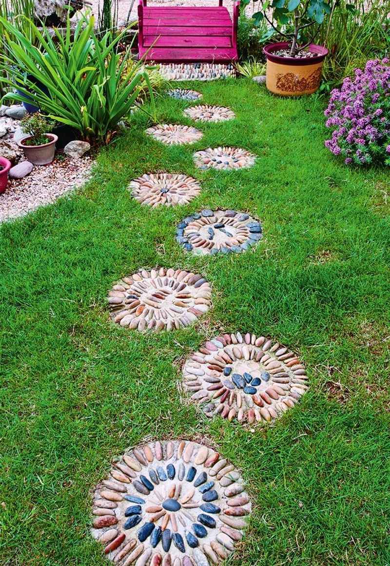 Pebble Mosaic Stepping Stones