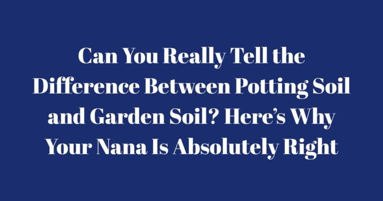 Can You Really Tell the Difference Between Potting Soil and Garden Soil? Here’s Why Your Nana Is Absolutely Right