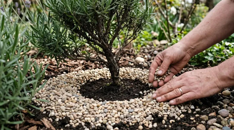 Mulch With Light-Colored Grit