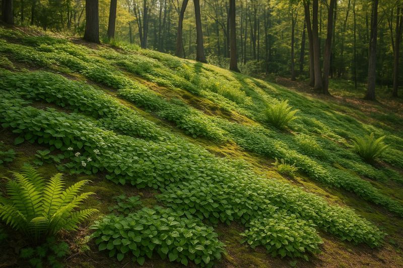 Groundcover helps exposed soil but cannot repair a failing slope