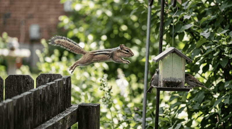 Reduce food sources that may concentrate chipmunk activity Reduce food sources that may concentrate chipmunk activity