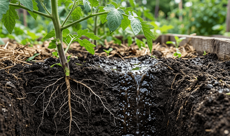 Stabilize root-zone moisture for the next flush
