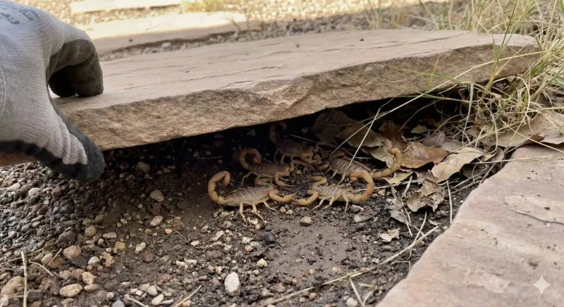The yard may be offering scorpions shelter, not an invitation