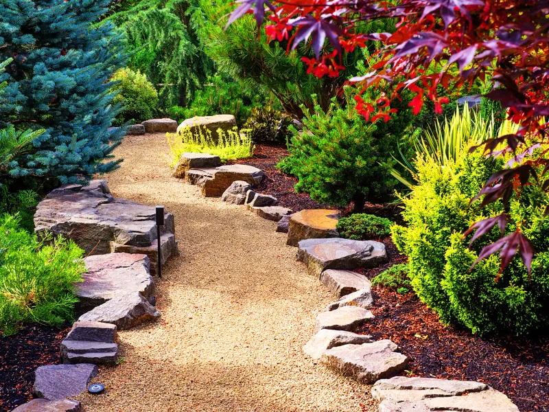 A gravel path stays low-maintenance only when it stays clean