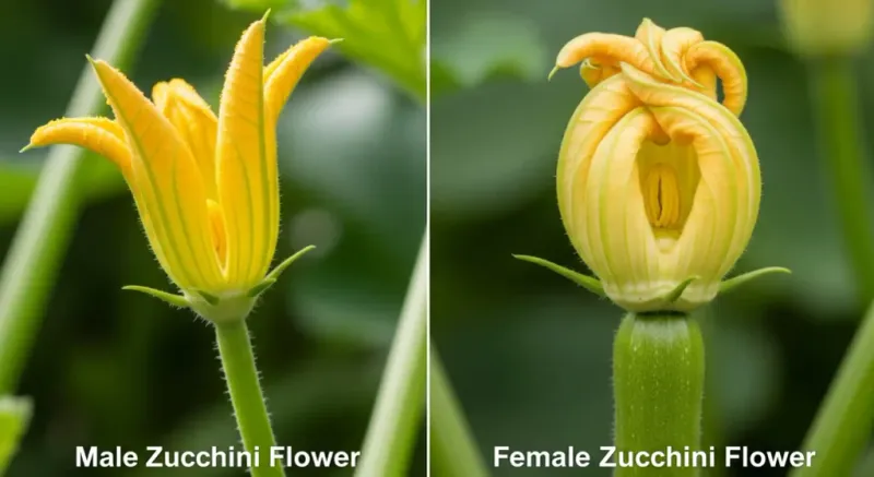 Female flowers make zucchini; male flowers supply pollen