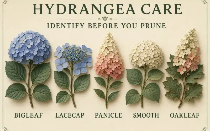 Identify the hydrangea before choosing a pruning date