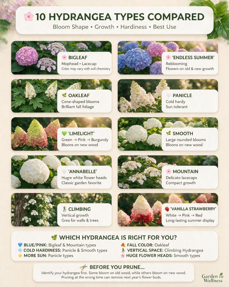 Identify the hydrangea before judging its flower buds