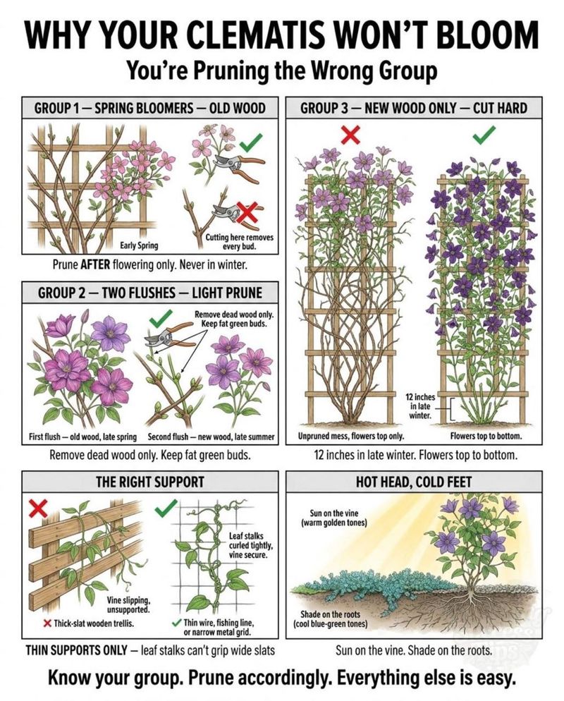 Identify the pruning group before you cut Identify the pruning group before you cut