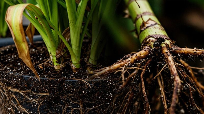 Inspect wet soil, drainage, and roots Inspect wet soil, drainage, and roots
