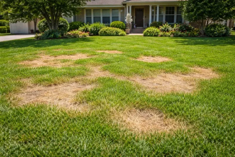Investigate brown patches before adding more water