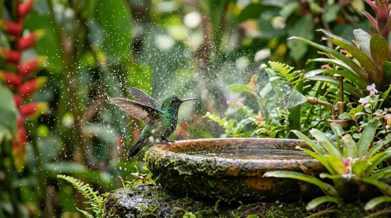 Make the yard more usable with cover, perches, and water