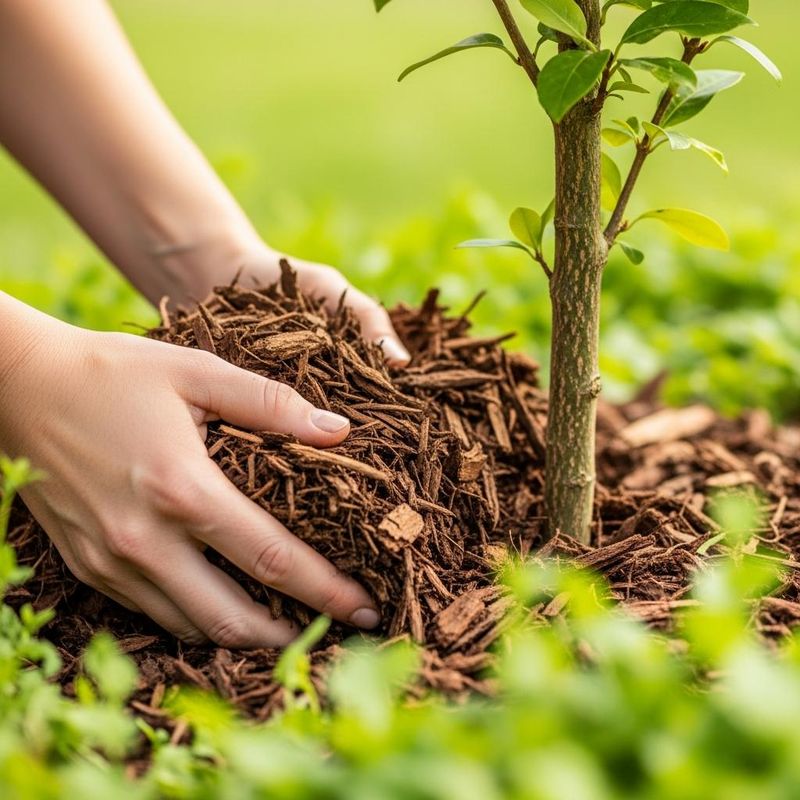 Mulch helps retain moisture without damaging the trunk