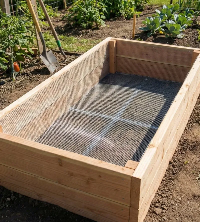 Protect the vegetable bed while the box does its slower work Protect the vegetable bed while the box does its slower work
