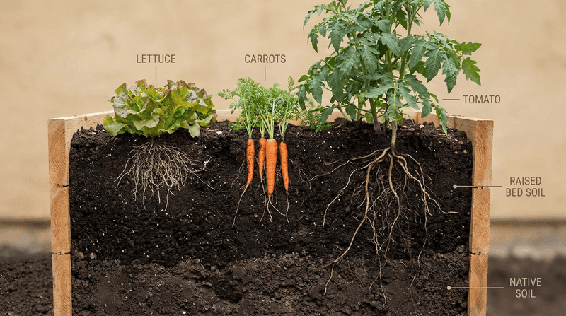 Roots need a balanced root zone, not just a raised frame Roots need a balanced root zone, not just a raised frame