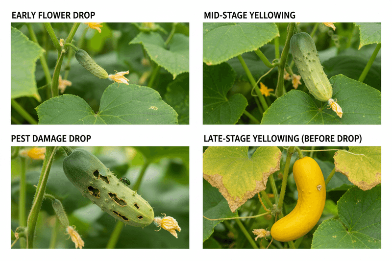 Rule out heat, water, fertilizer, and variety problems