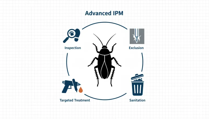 Use integrated pest management for cockroaches inside the home