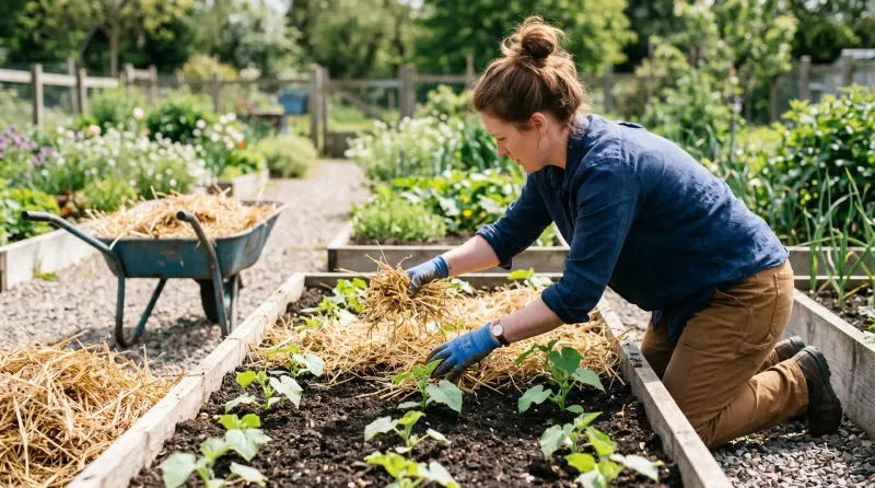 Use mulch and temporary protection to reduce heat load