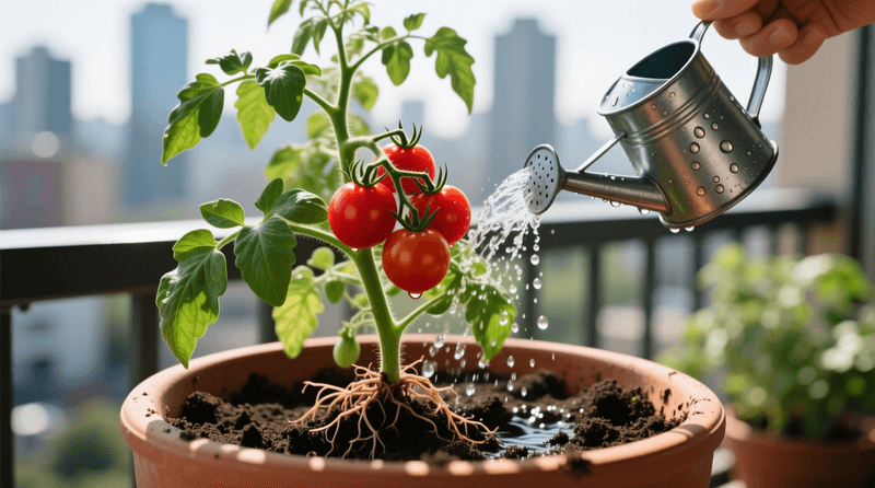 Water by the pot's moisture, not by the calendar