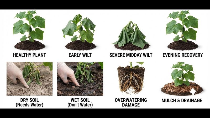 Your Cucumber Vines Wilt Flat in the Afternoon Heat – Here’s the Watering Rhythm That Firms Them Back Up