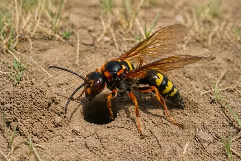 The Giant Wasps Digging Holes in Your Central Texas Yard Are Actually Harmless Cicada Killers