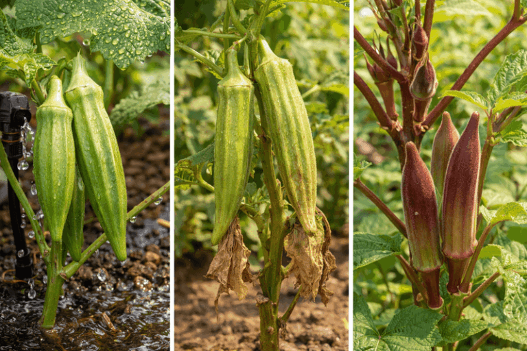 If Your Okra Plants Grow Tall but the Pods Turn Woody and Tough in Late-Summer Heat, Here Is Why