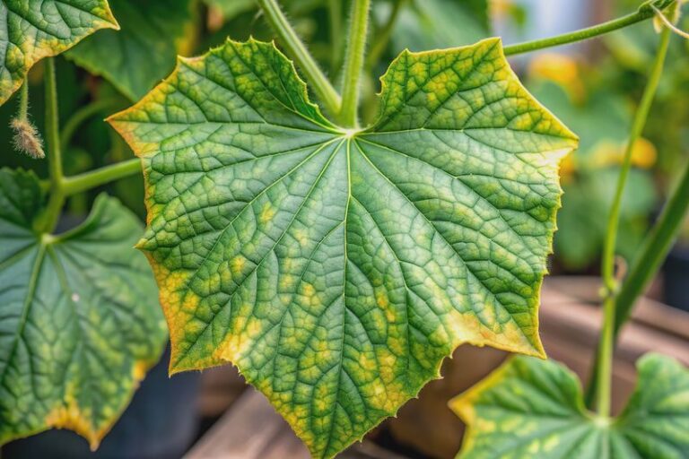 Cucumber Leaves Yellowing Between the Veins in August: Could Magnesium Deficiency Be the Cause?